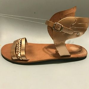 Greek Gold Leather Sandals size 8